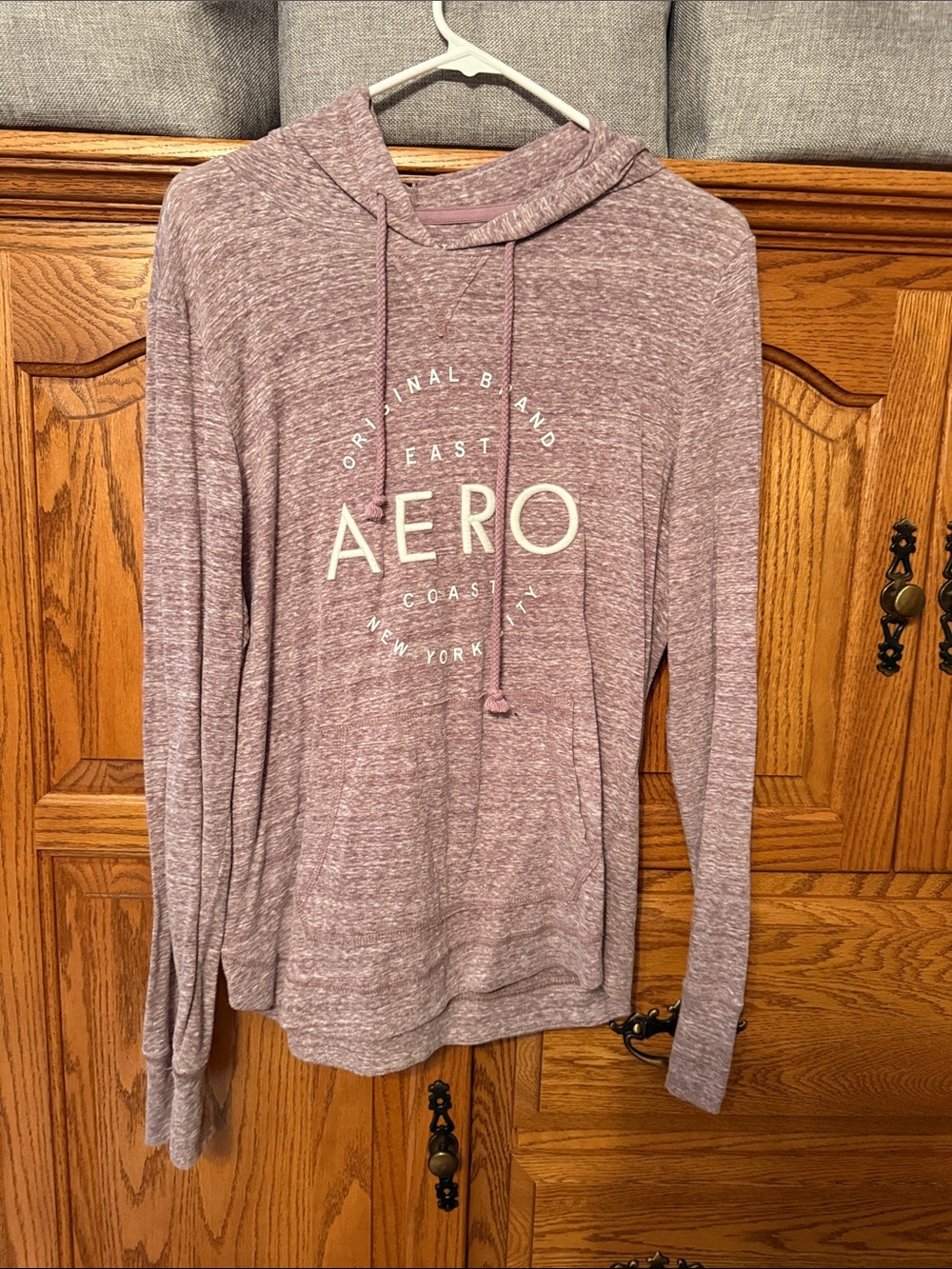 Aeropostale Mauve Marled Crewneck Hoodie